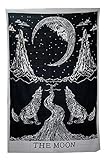 Crying Wolf of The Moon Tapestry wall hanging Bohemian Bed Sheet Ethnic Wall Art