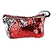 OULII Sports Bag Casual Bag Waist Pack Waist Bag Double Color Sequins Valentine's Day gift for women girls (Red + Silver)