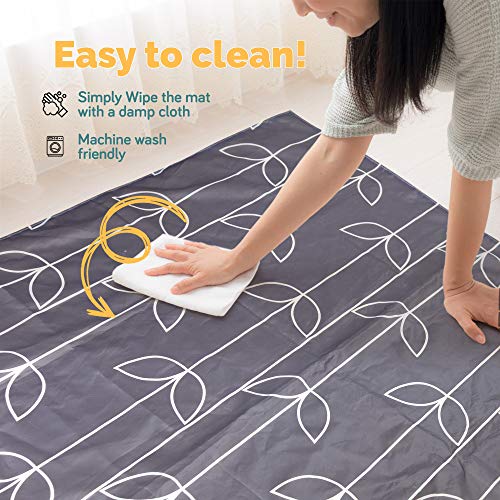 51" Splat Mat Under High Chair, Non Slip Under High Chair Mat, Washable High Chair Splash Mat