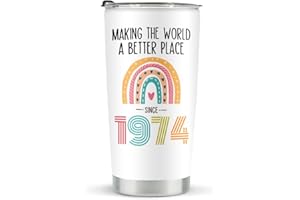 KDXPBPZ 50th Birthday Gifts for Women, Tumbler 20 oz Stainless Steel Vacuum Insulated Tumblers, 1974 Birthday Gifts for Women, 50 Year Old Birthday Gifts, 50th Birthday Gift Ideas, 50th Birthday Tumbler