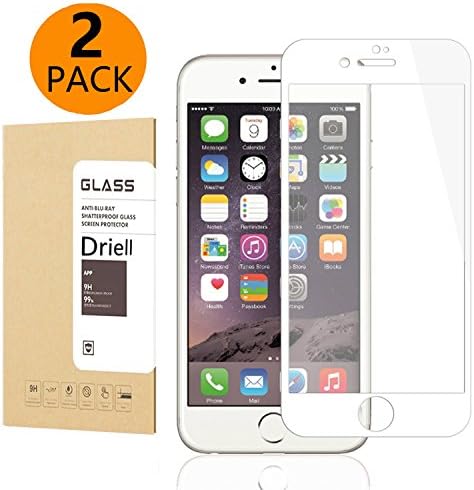 iPhone 7 Plus Screen Protector Filmmy Full Coverage Tempered Glass Screen Protector Film Edge to Edge Protection for Apple iPhone 7 Plus 5.5 Inch,White(2 Pack)