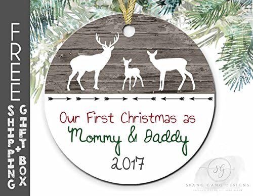 Parents Christmas Ornament, Mommy Daddy Christmas Gift, Pregnancy Announcement