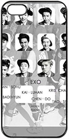 EXO Band style6 Custom Image Special Designed for Apple iphone 5 5s phones case,Black Silicone Rubber TPU iphone5 5s Case Cover