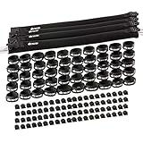 NoCry 154-pc Cable Management Kit - includes 4 Black Cable Sleeves, 50 Reusable Cable Ties and 100 Adhesive Cable Clips