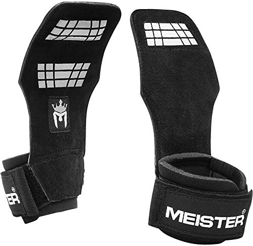 Meister Elite Leather Weight Lifting Grips w/Gel Padding (Pair)