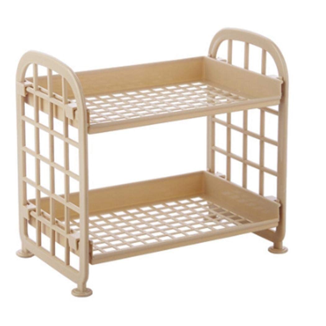 pairris Scaffale per Ripiani per ripostiglio Quadrato in plastica da Bagno a 2 Strati da Cucina Organizzazione Interni