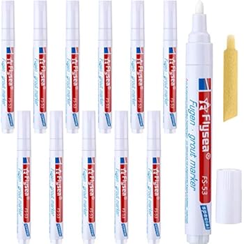 Outus 12 Pieces Grout Tile Pen Rejuvenate Grout Restorer Pen Renew Repair Marker for Tile Wall Floor (White)