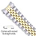 deBeer Jubilee Style Solid Link Metal Watch Band - Two-Tone - 20mm