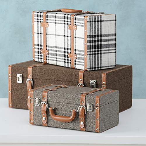 WHW Whole House Worlds Iconic Suitcase Storage Boxes, Set of 3, Plaid