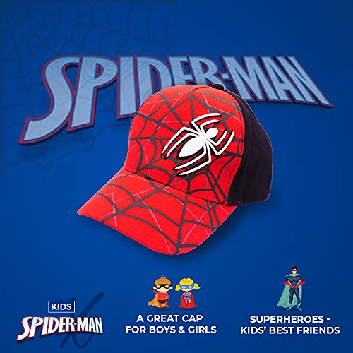 Marvel Spiderman Hat for Boys, Breathable Spiderman Baseball Cap for