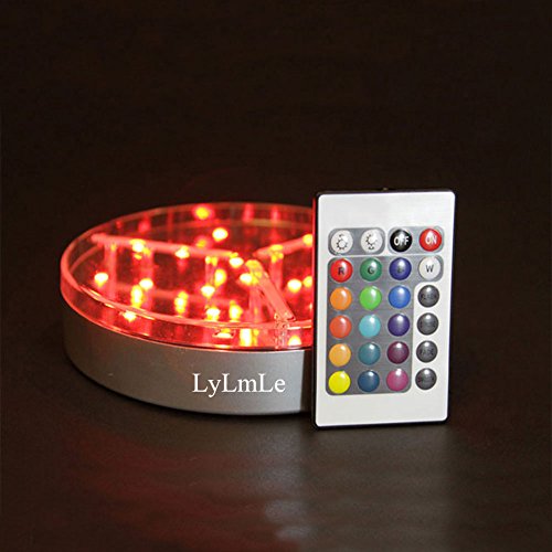 LED Light base, Rechargeable Led Vase Base RGB Display Stands Light with Remote Controller Ideal For Wedding Table Centerpiece,Floral Arrangements, Home Party,Christmas Decoration by LyLmLe(6