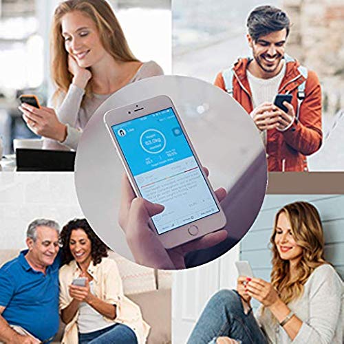 Bathroom Scale, Highly Accurate Digital Body Weight Scale with Step-On Technology, Easy-to-Read Large Backlit Display BMI Scale with Smartphone App for iOS and Android(Black)