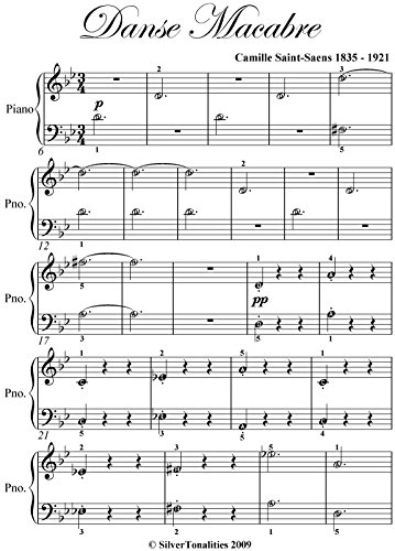 Danse Macabre Saint Saens Easy Piano Sheet Music
