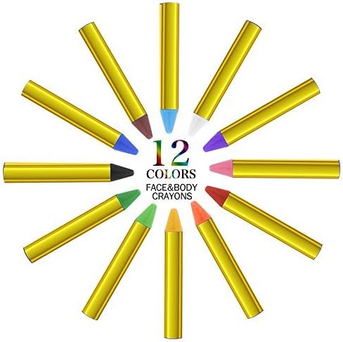 WonderHouse Face Paint Body Crayons Makeup Stickers for Costume Party,2Inches(12 Colors,2 Packs)