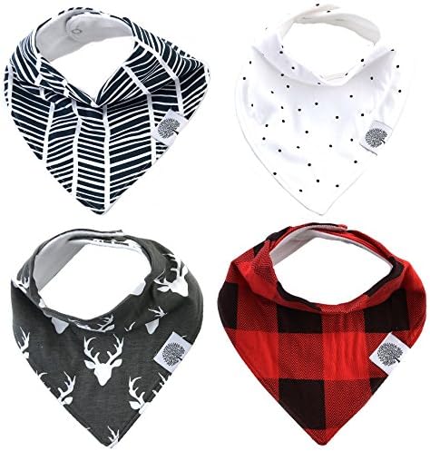 Parker Baby Bandana Drool Bibs - 4 Pack Baby Bibs for Boys, Girls, Unisex -"Lumberjack Set"