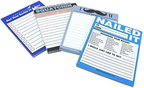 Funny NOTE PAD Four Pack COMBO! Doodle Snicker Novelty Notepads