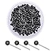 WXJ13 Map Tacks Pins Push Pin 1/8 Inch Black Round Plastic Head with Steel Needle Point, 600 Pieces