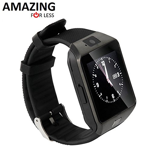 Amazingforless Universal Bluetooth Touch Screen Smart Wrist Watch Phone with Camera - Black