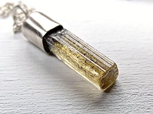 Imperial Topaz necklace, precious Topaz pendant, men crystal necklace, rough Topaz necklace, mens pendant crystal, Topaz anniversary gift