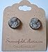 Summerfield Collection Antiqued Gold-tone Faux Druzy Stone Stud Earrings 12mm (Gray)