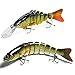Bass Fishing Lure Swimbait Hard Lures- Rattling Trap Lure with Multi Segments and 2 Trebles Hooks 1/2-Ounce 4.4-Inch and 5/8-Ounce 5-Inch 8 Segmen (Multicolor-2pcs)