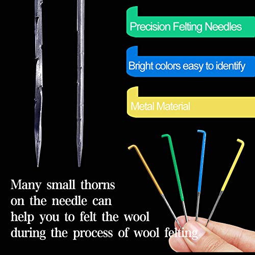 20PCS Felting Needles,Felting Supplies Colourful Wool Felting Needles Tool Kit with 2 Types Needles Star Point Felting Needles and Triangular Needles