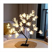 Homefami Flower Table Lamp Tree Light LED Light Fiber Optic Flower with Black Branch 36LED Ideal Home Decoration Living Room Bedroom Wedding Party Christmas