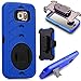 Galaxy S6 Case, MeKo® Shockproof Rugged Hybrid Samsung Galaxy S6 Case with Belt Clip Holster Kickstand and built-in screen protector (Blue)