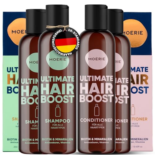 Moerie Volumizing Shampoo and Conditioner for Hair Loss - Thickening Products with Ingredients of Natural Origin - Over 100 Active Ingredients for Thick, Long,