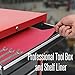 Reizen Tech Max-Tough Tool Box Liner-18 inches x 24 feet x 3mm - Stay-Put Surface Defends Against Wear and Tear - Keeps Tools Protected and Organized - Garage Shelves, Tool Chest, and Cabinets - Red