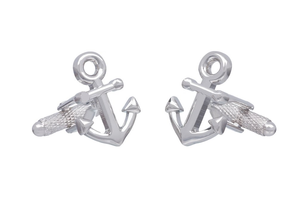 Ship Anchor Shirt Cufflinks Presented in Onyx Art Cufflink Box