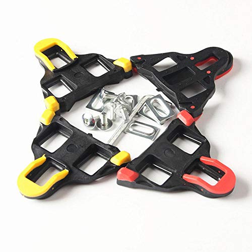 AOLVO Bike Cleats, Compatible with SPD-SL Cleats Covers 6 Degree Float Self-Locking Cycling Pedals Iding Durable Indoor Bicycle Road Bike Bicycle Splint Set