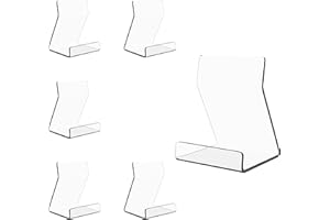 Boloyo Acylic Upright Display Stand, 6PC 4 Inch Clear Display Holder Easel Base Picture Frame for Home Office School Store to Display Book, Vinyl Record, Album, LP Cover, Artworks, CDs