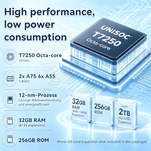 VekfulPC Android 16 Tablet 11" 32GB RAM 256GB 90Hz Gemini AI 3.5 | 11-inch 90Hz HD display, T7250 CPU, 5 Years Warranty, 8000mAh, with Keyboard, Pen & Case, for Work, Study and Entertainment