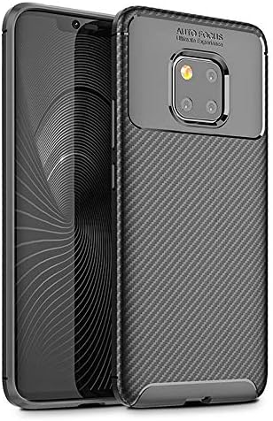 Huawei Mate 20 Pro Case, Rnicy Slim Shock Absorption Rubber Soft TPU Carbon Fiber Texture Protective Cover Case for Huawei Mate 20 Pro (Black)