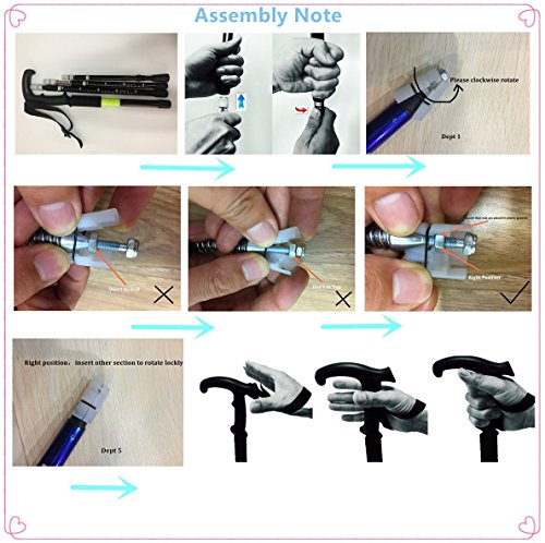 Walking Stick Trekking Pole Hiking Mountaineering Trail Telescoping Ultra Strong Alpenstocks Anti Shock With Reflective Tape(1 Piece)Blue