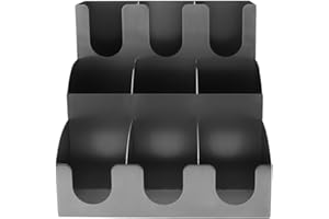 NinGYiYan Cup Holder, for Coffee Station, 9 Compartment Vertical Dispenser, Stainless Steel Organizer, Lid Storage Rack, Spac