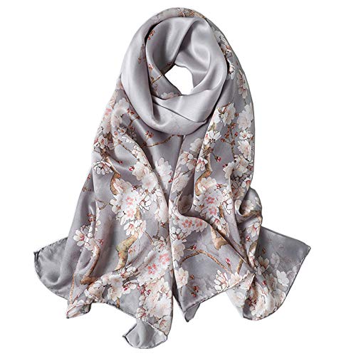 Women's Mulberry Silk Scarf Fashion Floral Sunscreen Shawls Wraps Scarves (YuDi10) - Thumbnail 6