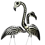 2 Halloween Skeleton Yard Flamingos Lawn Decor Ornaments - Great for Halloween Haunted House or Over the Hill Party Decorations