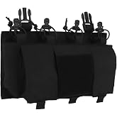 Quad 5.56 Magazine Pouch with General Purpose Pouches，Hook Backing Tactical Placard for Tactical Vest Chest Rig