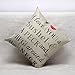 BOKOLI Sofa Bed Home Decor Festival Funny Quotes Throw Pillow Case Cushion Cover (I LOVE YOU)