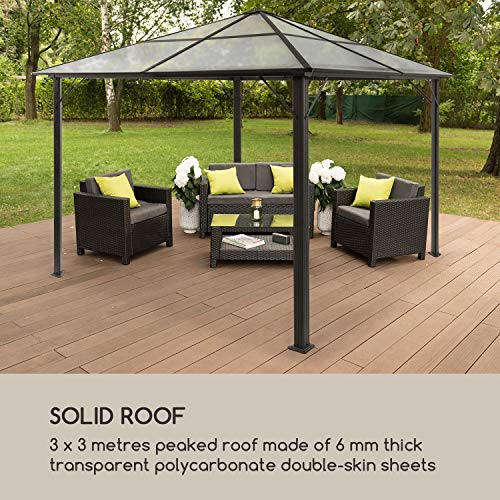 blumfeldt Pantheon Solid Sky Pavillon Gazebo Pergola, Aluminiumkantrohr, überdachte Fläche: 3x3 m, 7,6x7,6 cm Eckpfosten… – Bild 6