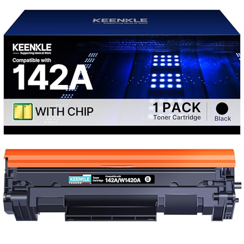 KEENKLE 142A Toner with Chip Compatible for HP 142A 142X W1420A W1420X for HP Laserjet M140w Toner for HP Laserjet Pro M110 M110w Laserjet Pro MFP M140w M140 M139 M139w (Black, 1-Pack)