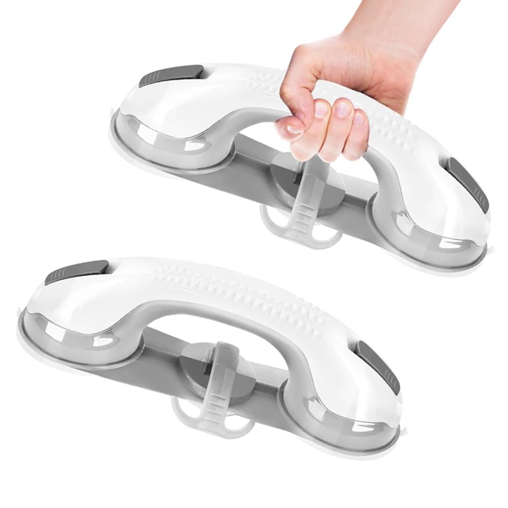 Photo 1 of Omron 2 Pack Grab Bars for Bathtubs and Showers with 3 Suction Cups, Heavy Duty Handle Removable Handrails for Seniors and Elderly, Bathroom Safety Grip No Drilling Waterproof