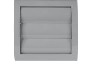 Vent Systems 4-Inch Gray Air Cover, Dryer and Bathroom Exhaust Pipe, Louvered Outdoor Opening Flap, Keeps Out Insects, Birds and Rodents