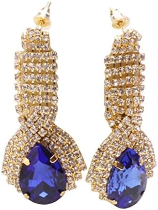 Earrings,kaifongfu Women Luxury Elegant Rhinestone Big Drop Earrings Vintage Valentine's Day Earings (F)