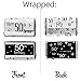 Black and Silver 50th Birthday Mini Candy Bar Wrappers, Shiny Foil - 45 Stickers
