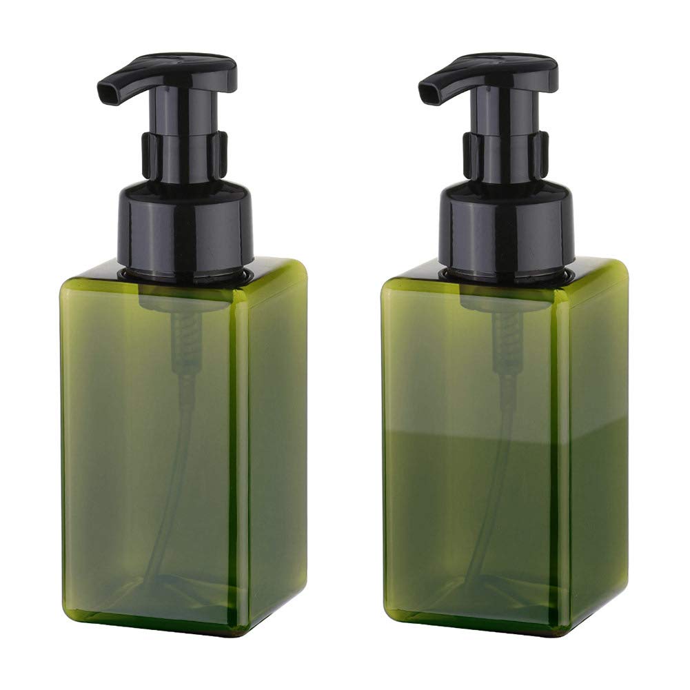 Photo 1 of ***Only one bottle***UUJOLY Foaming Soap Dispenser, 450ml (15oz) Refillable Pump Bottle Plastic for Liquid Soap, Shampoo, Body Wash (2 Pcs) (Green)