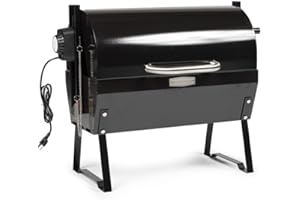 TITAN GREAT OUTDOORS Ash & Ember 4W Rotisserie Spit Roaster Grill, Rated 33 LB, Horizontal Adjustable Spit Rod for Outdoor Charcoal BBQ with Hood, Roast Chicken, Lamb, Pig, Beef