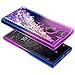 Sony Xperia XA2 Case w/[Full Coverage Tempered Glass Screen Protector], NageBee Glitter Liquid Quicksand Waterfall Floating Flowing Sparkle Shiny Bling Diamond Girls Cute Case (Purple/Blue)